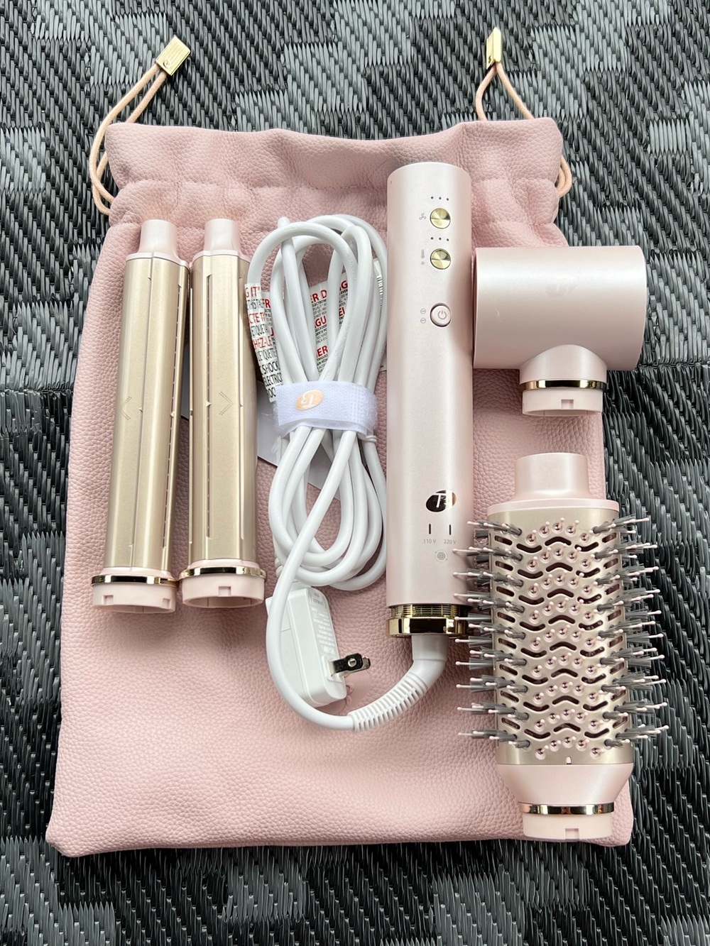 T3 Aire 360 Ceramic Multi Styler Blowout System Pink Boost Shine Reduce Frizz